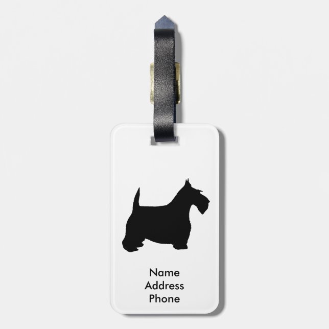 Scottish Terrier Personalise Luggage Tag (Back Vertical)