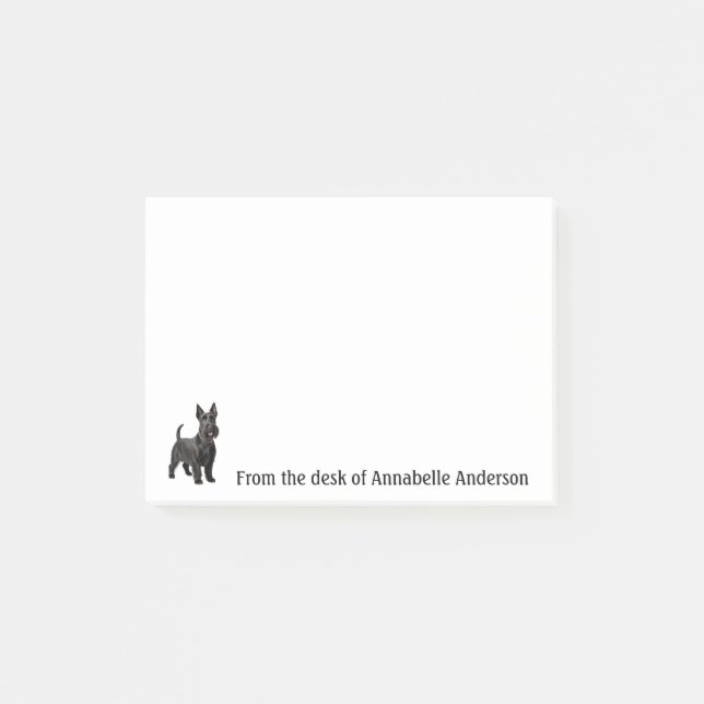 Scottish Terrier Personalise Post-it Notes (Front)