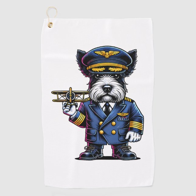 Scottish Terrier Pilot Golf Towel (Front)