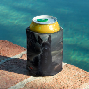 Scottish Terrier Pumpkins Halloween Scary Can Cooler