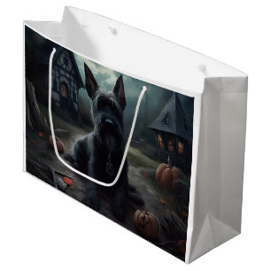 Scottish Terrier Pumpkins Halloween Scary Large Gift Bag