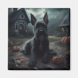 Scottish Terrier Pumpkins Halloween Scary Magnet