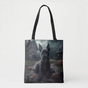 Scottish Terrier Pumpkins Halloween Scary Tote Bag