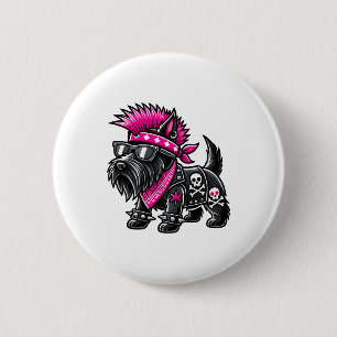 Scottish Terrier Punk Music 6 Cm Round Badge
