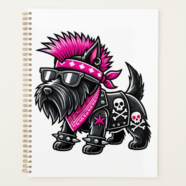 Scottish Terrier Punk Music Planner (Front)