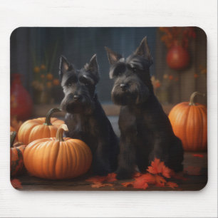 Scottish Terrier Puppy Autumn Delight Pumpkin Mouse Mat