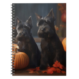 Scottish Terrier Puppy Autumn Delight Pumpkin Notebook
