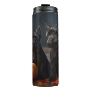 Scottish Terrier Puppy Autumn Delight Pumpkin Thermal Tumbler