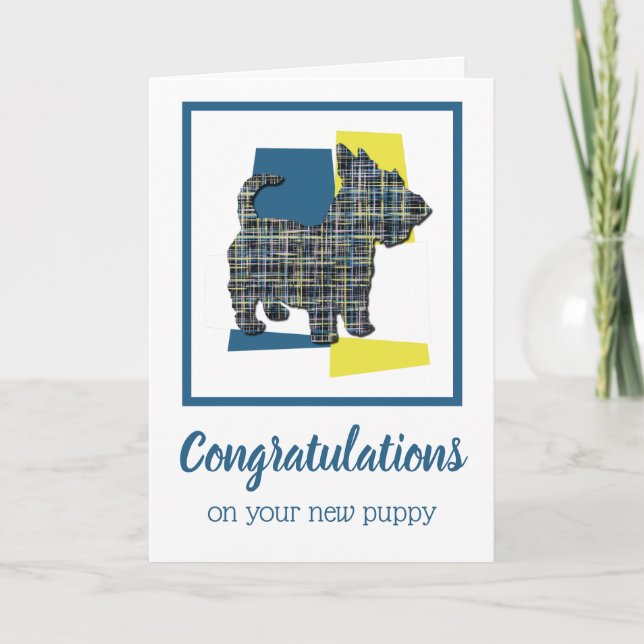 Scottish Terrier Puppy Dog Congratulation Greeting Card (Front)