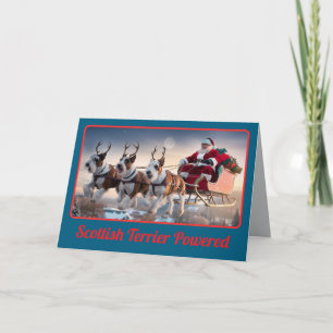 Scottish Terrier Reindeer Card