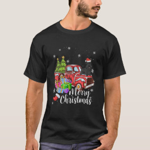 Scottish Terrier Riding Red Truck Xmas Merry Chris T-Shirt