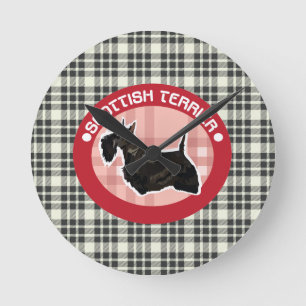Scottish terrier round clock
