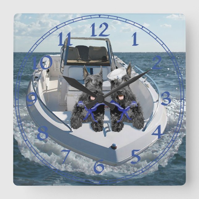 Scottish Terrier Sailors Clock (Front)