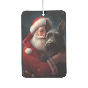 Scottish Terrier Santa Claus Festive Christmas Car Air Freshener