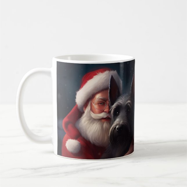 Scottish Terrier Santa Claus Festive Christmas Coffee Mug (Left)