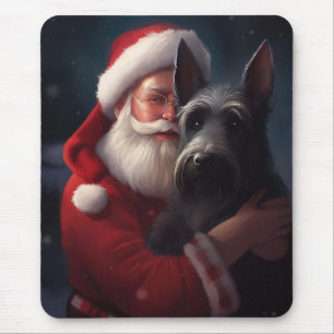 Scottish Terrier Santa Claus Festive Christmas Mouse Mat
