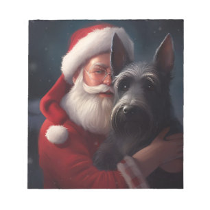 Scottish Terrier Santa Claus Festive Christmas Notepad