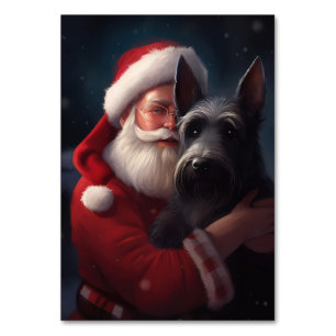Scottish Terrier Santa Claus Festive Christmas Table Number