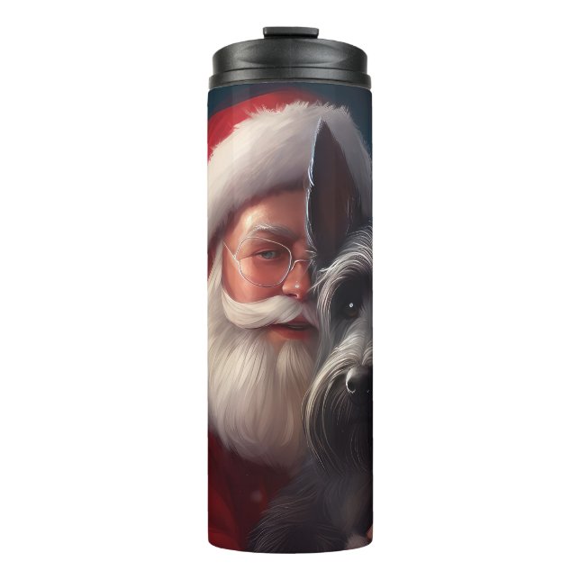 Scottish Terrier Santa Claus Festive Christmas Thermal Tumbler (Front)