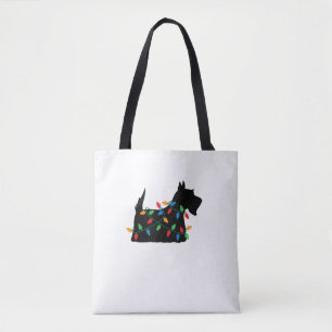 Scottish Terrier Scottie Dog Christmas Lights Gift Tote Bag