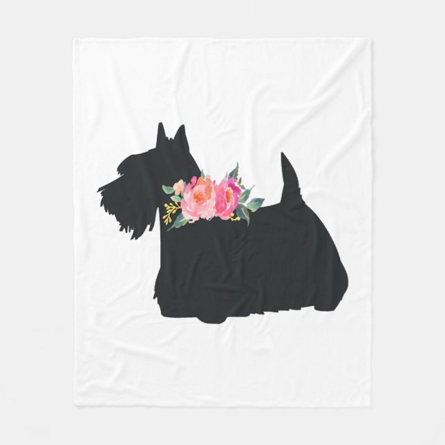 Scottish Terrier Scottie Dog Fleece Blanket (Front)