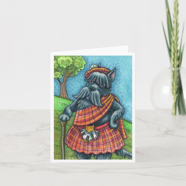 SCOTTISH TERRIER, SCOTTIE DOG Kilt Sporran Blank Card (Front)