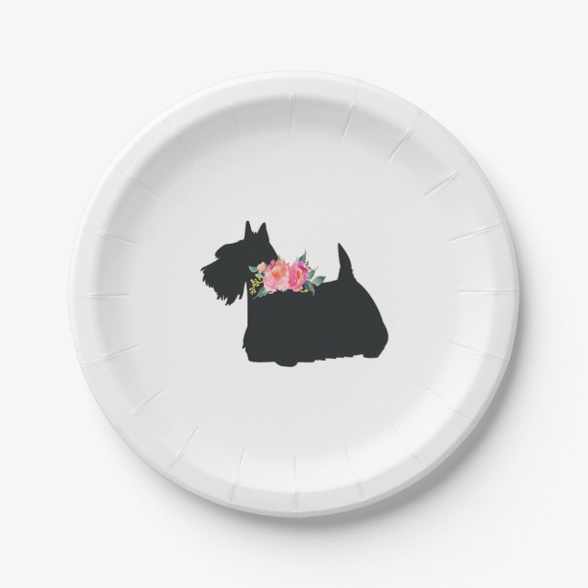 Scottish Terrier Scottie Dog Paper Plate (Front)