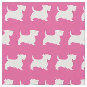 Scottish Terrier Scottie Dog Pet Scotty Pink Fabric