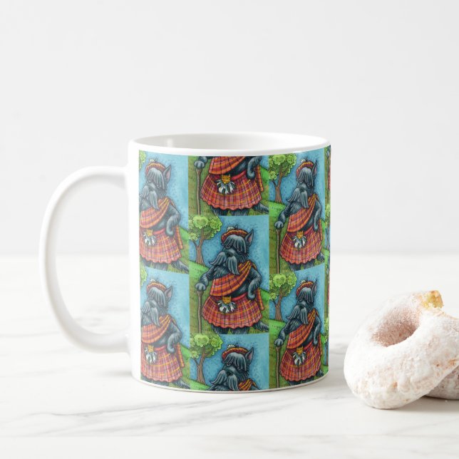 SCOTTISH TERRIER, SCOTTIE DOG PRIDE Kilt Sporran Coffee Mug (With Donut)