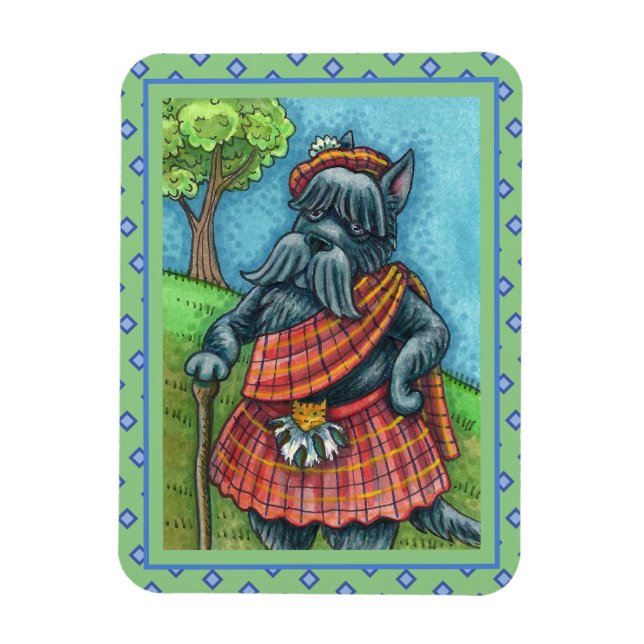 SCOTTISH TERRIER, SCOTTIE DOG PRIDE Kilt Sporran Magnet (Vertical)