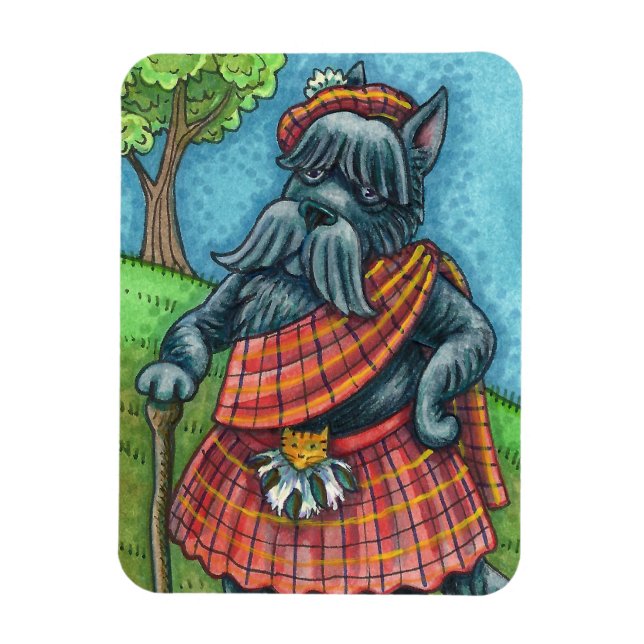 SCOTTISH TERRIER, SCOTTIE DOG PRIDE Kilt Sporran Magnet (Vertical)