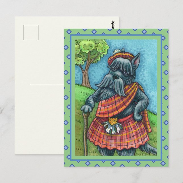 SCOTTISH TERRIER, SCOTTIE DOG PRIDE Kilt Sporran Postcard (Front/Back)