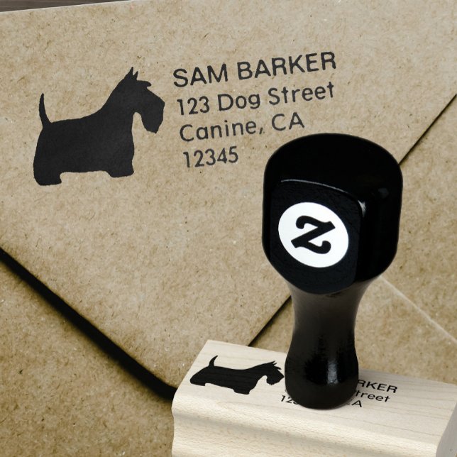 Scottish Terrier Scottie Dog Return Address Rubber Stamp (Creator Uploaded)