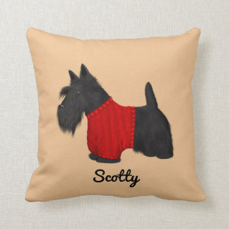 Scottish Terrier (Scotty Dog) in Red Sweater Cushion