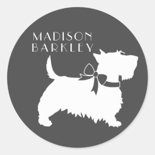 Scottish Terrier Scotty Dog Puppy Scottie Classic  Round Sticker