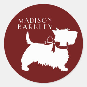 Scottish Terrier Scotty Dog Puppy Scottie Classic Round Sticker