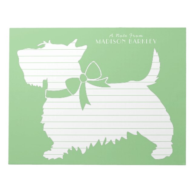 Scottish Terrier Scotty Dog Puppy Scottie Notepad (Front)