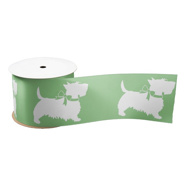 Scottish Terrier Scotty Dog Puppy Scottie Satin Ri Ribbon (Spool)