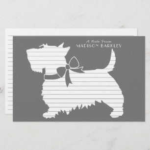 Scottish Terrier Scotty Dog Puppy Scottie Statione Stationery
