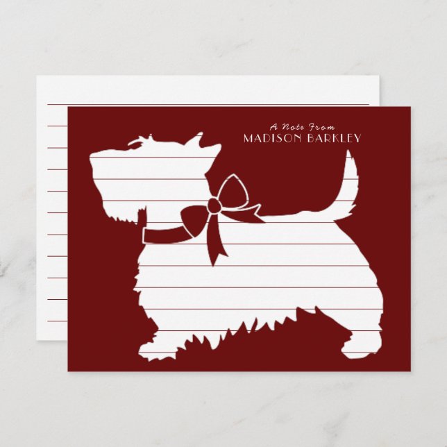 Scottish Terrier Scotty Dog Puppy Scottie Thank Yo Thank You Card (Front/Back)