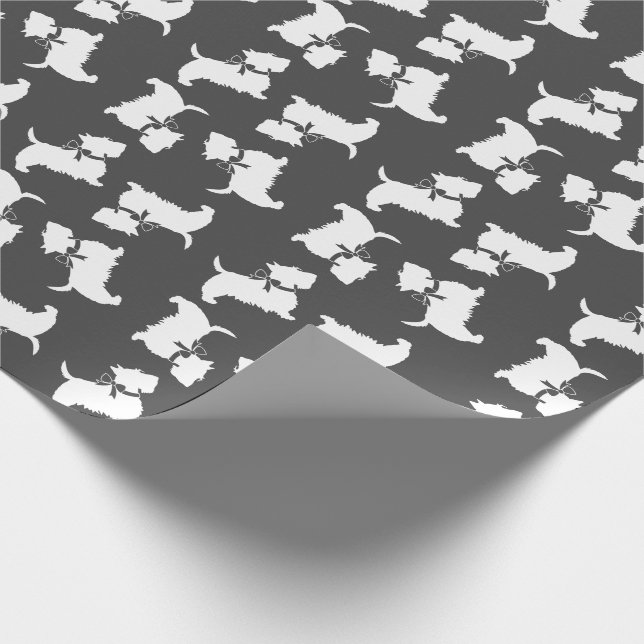 Scottish Terrier Scotty Dog Puppy Scottie Wrapping Paper (Corner)