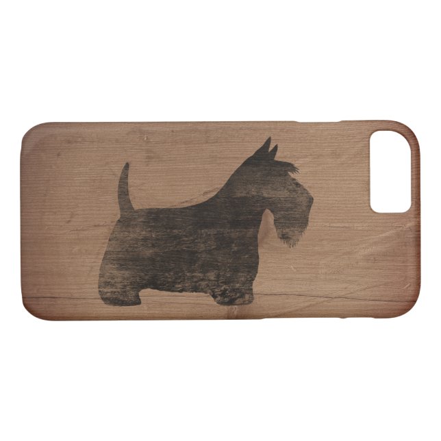 Scottish Terrier Silhouette Rustic Case-Mate iPhone Case (Back (Horizontal))