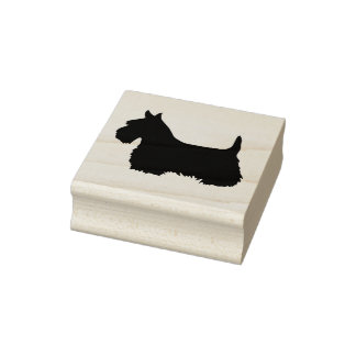 Scottish terrier silhouette/side view rubber stamp
