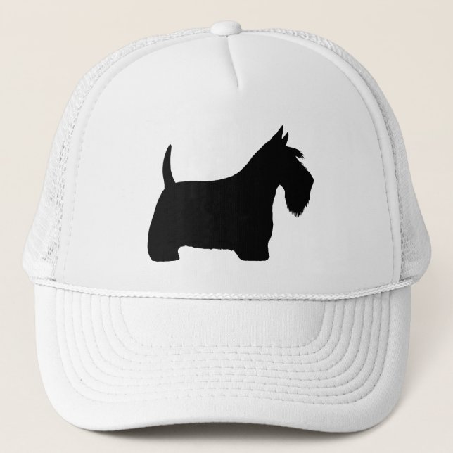 Scottish Terrier Silhouette Trucker Hat (Front)