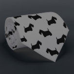 Scottish Terrier Silhouettes Pattern Scottie Dogs Tie<br><div class="desc">This original Scottish Terrier silhouettes pattern grey neck tie makes a great gift for dog dads! Available in a variety of colours, this cool tie makes a statement for anyone who loves Scottie Dogs. An awesome gift for the guy who wears a tie for business, or for special events like...</div>