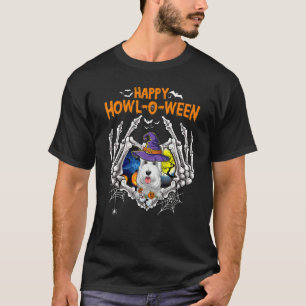 Scottish Terrier Skeleton Heart Happy Howl O Ween T-Shirt