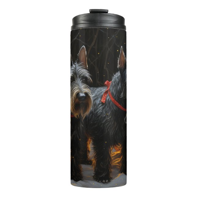 Scottish Terrier Snowy Sleigh Christmas Decor  Thermal Tumbler (Front)