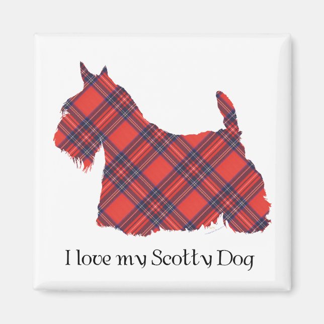 Scottish Terrier Stewart Tartan Magnet (Front)