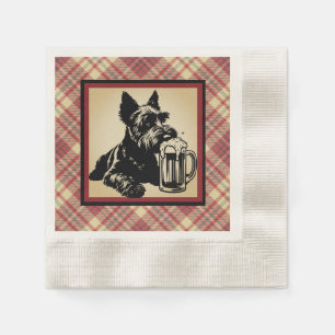 Scottish Terrier Tartan Plaid Earthtones Napkin