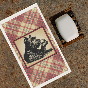 Scottish Terrier Tartan Plaid Earthtones Napkin